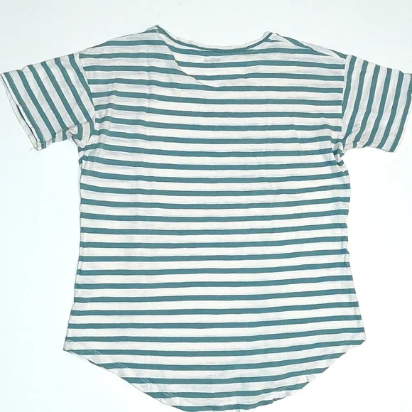 Madewell green and white striped tee, size XXS (runs big) - Picture 2 of 5